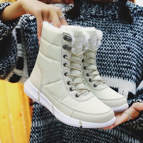 2021 Women Boots Fashion Waterproof Snow Boots for Women Winter Shoes Casual Lightweight Ankle Warm Winter Boots