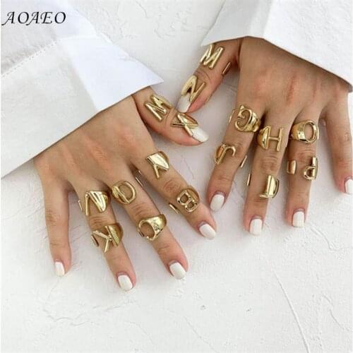 Gold initial ring New Personalized Adjustable GOLD Initial Ring A-Z Initial rings Statement rings Personalized rings Letter ring