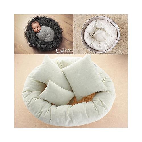 4Pcs Newborn Photography Props Cycle Ring Round Shape Pillow Baby Photo Prop Backdrop Basket Stuffer atrezzo fotos