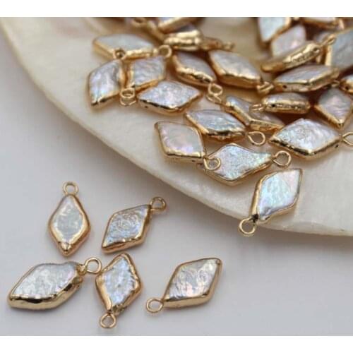 5pcs/lot Natural Freshwater Pearl Diamond Pendant For DIY Handmade Jewelry Making Accessories