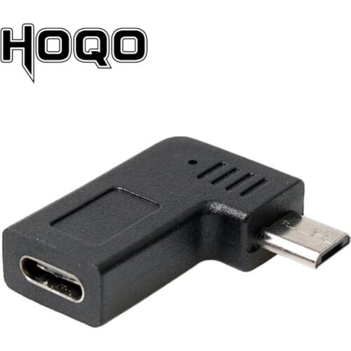 Left Angle Micro USB Male to Type C Female Adapter 90 Degree Microusb to USBC Female Converter Data Sync Charge For Samsung s10