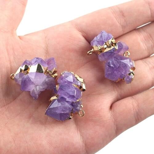 Irregular Natural Amethysts Beads Crystals Chakras Pendant Necklace Quartz Beads for Jewelry Making DIY Necklace Charm Stone