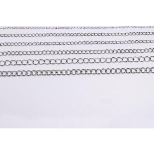 5m/Lot Stainless Steel Necklace Chains Bulk Bulk Jewellery Chain 1.2 2.2 2.4 3.0 4.0 mm For DIY Jewelry Making Findings