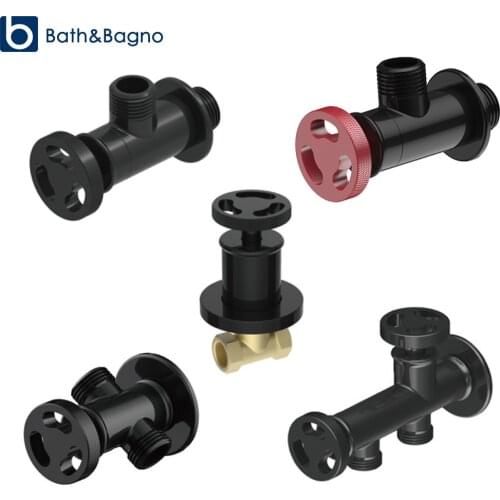 G1/2' Angle Valve Water Stop Function Brass Kitchen Tap Bathroom Faucets Accessory Hot Cold Water Diverter 3 Nozzles Dispenser