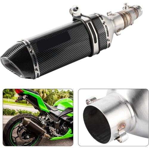 For Kawasaki Exhaust System Mid‑Pipe Slip‑On Muffler with DB Killer Fit for Ninja 250R 250 300 Z250 Z300 2008 2009 2010-2019