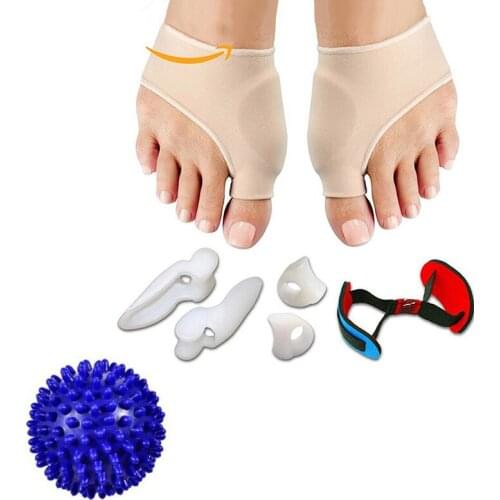 HANRIVER 8 pieces correction for hallux valgus foot massage ball toe separator silicon rectifiers