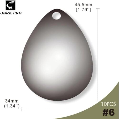 JEKR PRO 10PCS Size 6 Smooth Steel Colorado Spinner Blades Fishing Lure Spinnerbaits Accessories Angler’s Tackle Craft Component