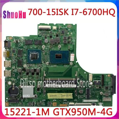 KEFU 700-15ISK Laptop Motherboard For Lenovo 700-15 700-15ISK Motherbaord DDR4 I7-6700HQ GTX950-4GB 15221-1M 448.06R01.001M
