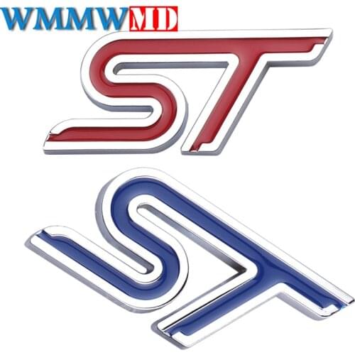 3D metal Emblem ST Sticker Label 3D ST Logo Sticker Sport Style for Ford Focus Fiesta Ecosport Kuga Mondeo Everest Accessory