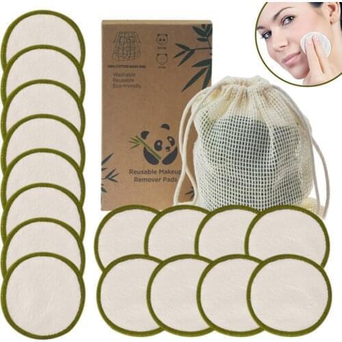 Reusable Makeup Remover Pads 8/16pcs with Washable Laundry Bag and Storage Box Cotton Pads for Lotion Foundation Lipstick Tools