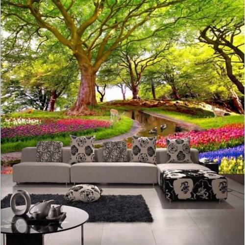 Beibehang washable-wallpaper Modern Photo wallpaper forest elk 3d wallpaper papel de parede 3D living room room background wall