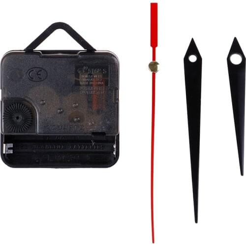 DIY Silent Wall Clock 1Set Quartz Needle Movement Black and Red Hands Replacement Part Repair Kit Tool Set Clock Mechanism