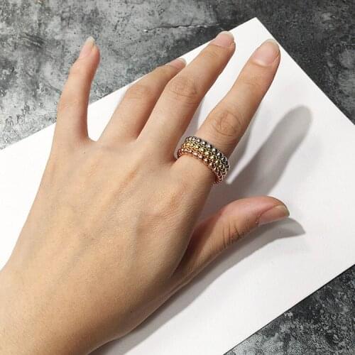 New Gorgeous Copper Bead Rings For Women Three Colors Lover Couple Rings Set Friendship Engagement Wedding