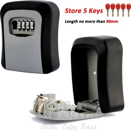 New Wall Mounted Key Safe Storage Box With 4-Digital Combination Lock Metal Secret Box Key Hidden Organizer