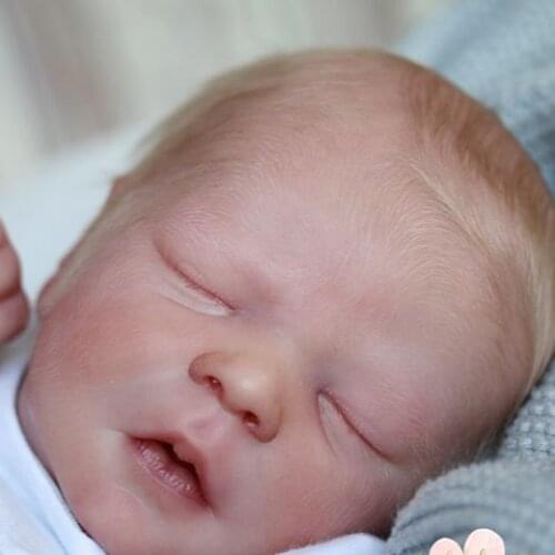 NPK 17inch Reborn Doll Kit Darren Sleeping & awake lifelike soft touch fresh Color