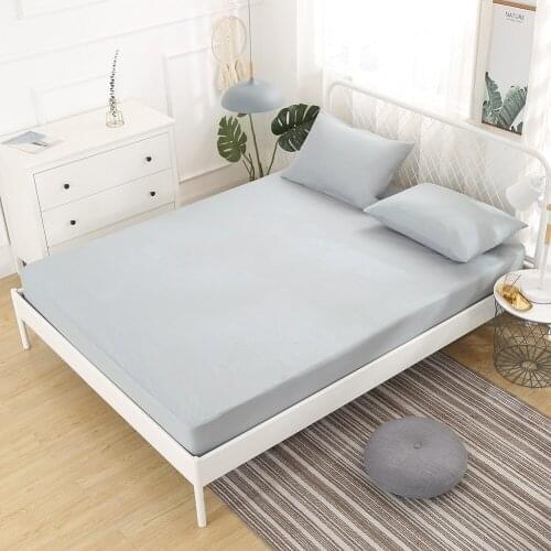 Solid Color Waterproof Fitted Sheet Breathable Mattress Cover Protector Pad Baby Fitted Sheet Protection