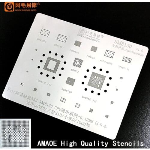 PM8150A PM8150 AFEM-9070 77661-11 SM8150 CPU/RAM SDR8150 For LG V50/SAMSUNG S10/XIAOMI9/IQOO PMU IC CHIP BGA Reballing STENCIL