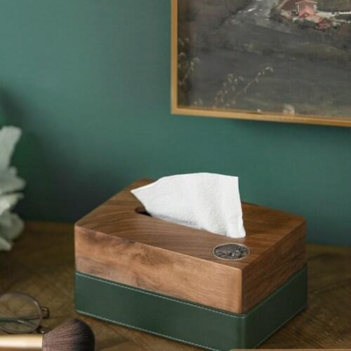 Nordic Simple Tissue Boxes Creative Luxury Modern Vintage Wooden Living Room Tissue Boxes Boite A Rangement Home Garden DB60ZJ