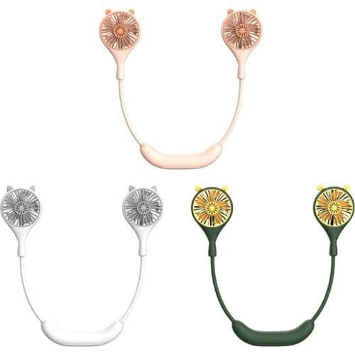 Adjustable Portable Fan Hanging Neck Mini Air Cooler USB Rechargeable Small Personal Cooling Tools for Home Outdoor Office J6PE