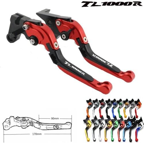 With Logo CNC Adjustable Folding Extendable Motorcycle Brake Clutch Levers For Suzuki TL1000R TL 1000R 1998 1999 2000 2001 2002