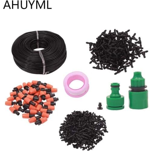 10m Garden DIY Automatic Watering Micro Drip Irrigation System Garden Self Watering Kits with Adjustable Dripper Spray Cooling