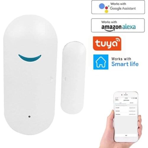 Tuya Smart WiFi Door Sensor Door Open Closed Detectors Smart Home Alarm Compatible With Alexa Google Home Safty Accessories