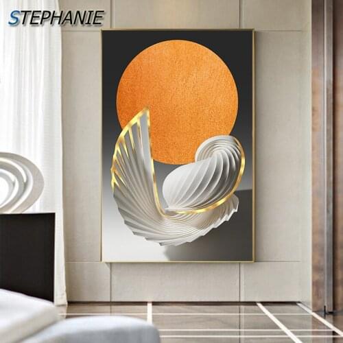 Modern Orange Black Wall Art Picture Decor Abstract Canvas Painting Creative Wall Poster Print for Living Room Aisle Nordic Home