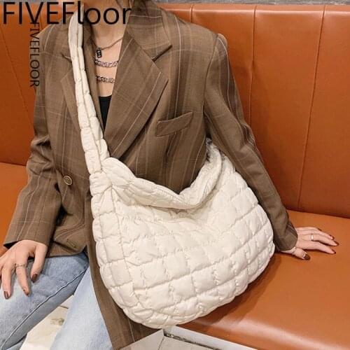 Famous Brand Winter Soft Down High Capacity Shoulder Bag 2021 Branded Quality Womens Designer Handbags and Purses Lady Hand Bag