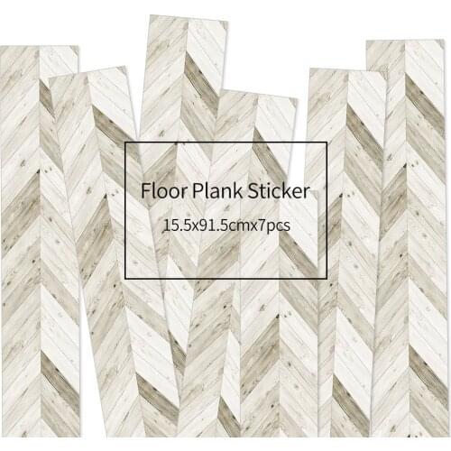 Light Grey chevron Wood Grain Floor Plank Sticker Living Room Bedroom Vinyl Waterproof Kitchen Wall Sticker Cupboard Renovation