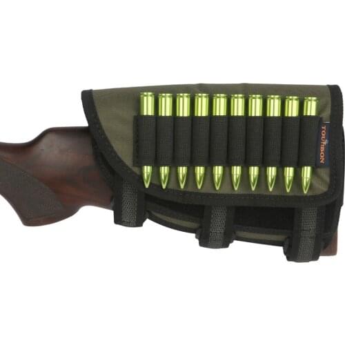Tourbon Tactical Hunting Gun Accessories Rifle Cheek Rest Pad Shooting Cartridges Holder 10 Shells for Left Hand