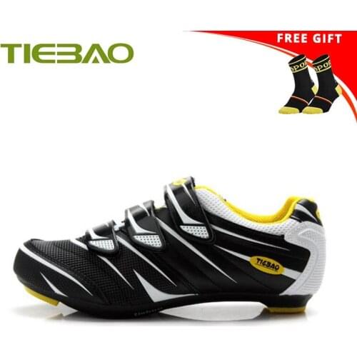 TIEBAO Black Cycling Shoes Road Sapatilha Ciclismo Bicicleta Bicycle Shoes Zapatillas Deportivas Mujer Self-locking Sneakers
