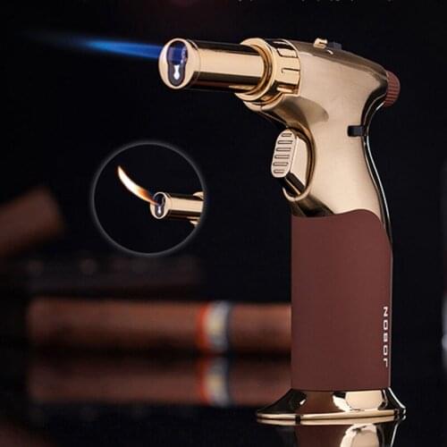 Jobon Windproof Torch Lighter Gas Inflatable High Temperature 1300℃ Direct Jet Flame Moxibustion Cigar Special Igniter Out BBQ