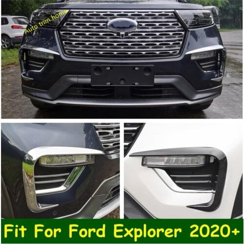 Rear Tail Fog Lights Lamps Blade Decoration Strip Cover Trim Fit For Ford Explorer 2020 2021 Accessories Exterior Refit Kit