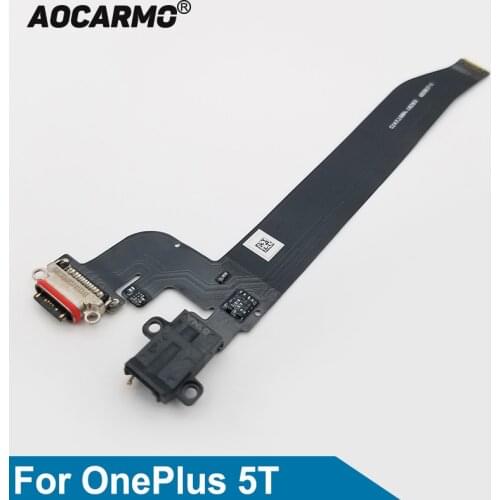 Aocarmo Type-C USB Charger Dock Charging Port Connector With Headset Audio Jack Flex Cable For OnePlus 5T A5010