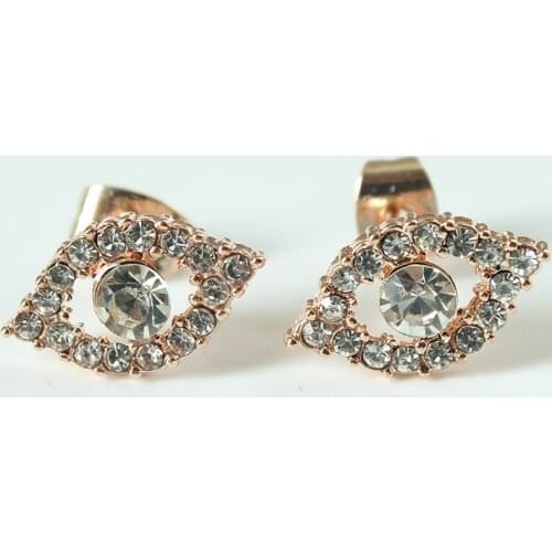 Fashion Evil Eyes Crystal Triangle Stud Earring For Women Small Cute Pearl Earring New Statement Brincos Pendientes Jewelry
