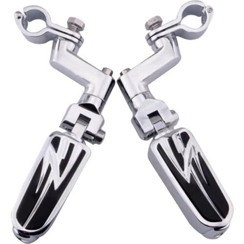 1 inch (25mm) Motorcycle Engine Guard Folding Highway Foot Pegs Footpeg Kit for Yamaha V-STAR Roadstar