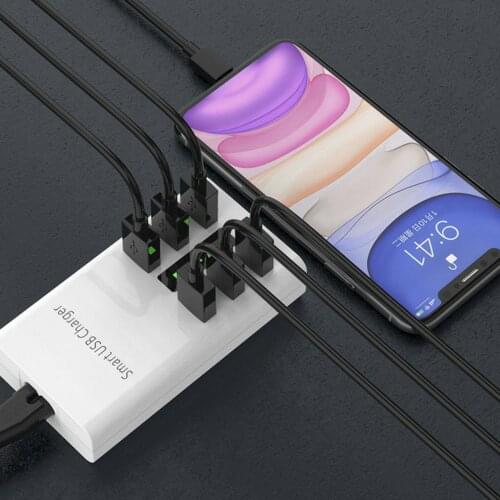30W USB Charger EU/US Plug 6 Hub 6-Ports 6A Plug Hub Power Socket Dock Charging Extension Power Adapter For Mobile Phone Tablet