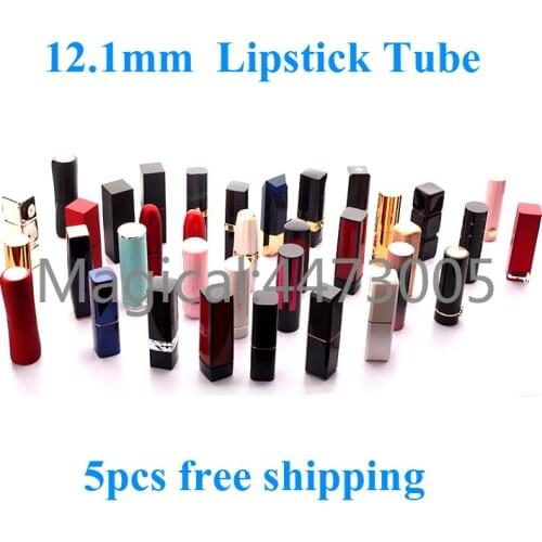 5pcs/lot 12.1 Empty Lipstick Tube Cosmetic Refillable Container Portable Lip Balm/Rouge Pipe Shell DIY Makeup Tool free shipping