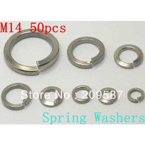 50pcs M14 304 Stainless Steel Spring Washers Split Lock Washers
