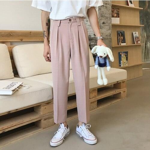 New Mens Pants Casual Plaid Oversize Man Trousers 2021 Fashion Harajuku Style Straight Trousers Womens Korean Streetwear Pants