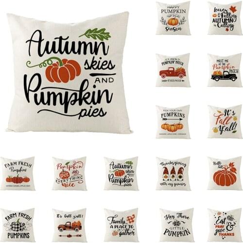 Autumn Decorative Pillow Case Farm Pumpkin Cushion Cover Office Home Sofa Pillows Thanks Giving Day Throw Pillow Cover 45x45cm