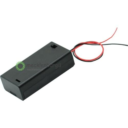 Black 2 AA Battery Holder Box Case With Switch Standard 2 AA 2A Battery Holder Box Case With Switch