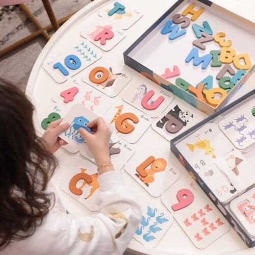Baby Early Education Puzzle Jigsaw Puzzle Children Cognitive Teaching Aids Children Recognize Digital Letters Matching Puzzle