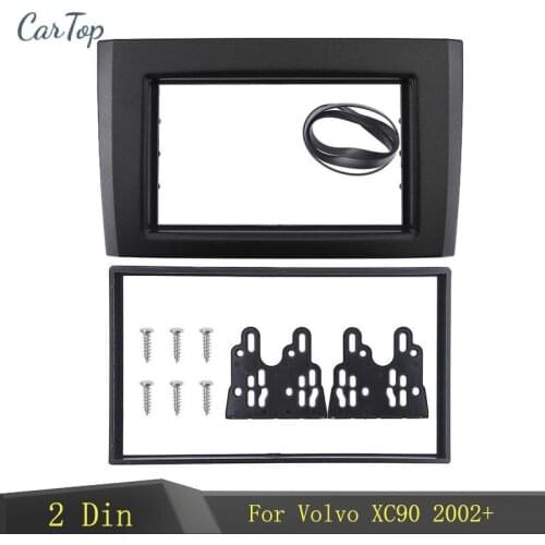 Double Din Car Radio Fascia For Volvo XC90 2002+ Dash Installation Stereo Panel CD Trim Kit Face Frame Bezel