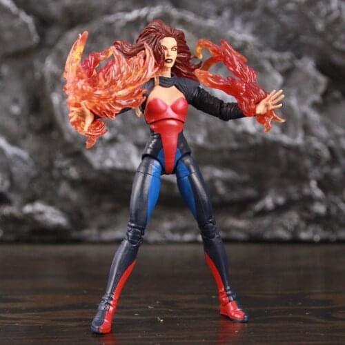 Custom Marvel Legends X Men DARK Phoenix Jean Gray 6" Action Figure Firebird Fire Balls Refer to TRU Exclusive Cyclops 2P Toys