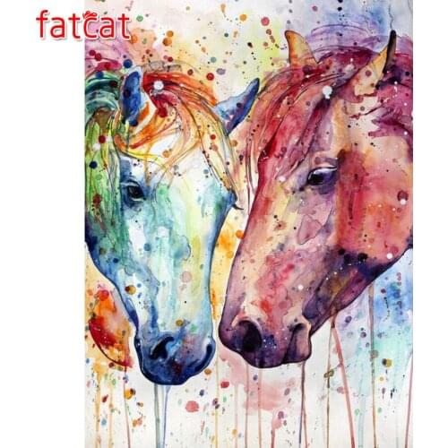 FATCAT Abstract animal horse 5d diy diamond painting kits full square round drill diamond embroidery sale wall decoration AE3027