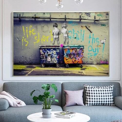 Street Graffiti Art Canvas Posters And Prints Life is Short Chill the Duck Out Canvas Paintings Wall Pictures Home Decor Cuadros