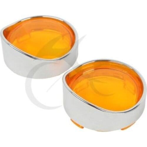 Motorcycle Visor-Style Turn Signal Bezels Ring Lens For Harley Dyna Softail Sportsters Road King FLHX