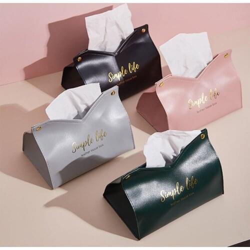 Leather Tissue Box Retro Waterproof Desktop Napkin Pumping Paper Holder Durable Toilet Paper Pouch Living Room Bedroom Decor Box