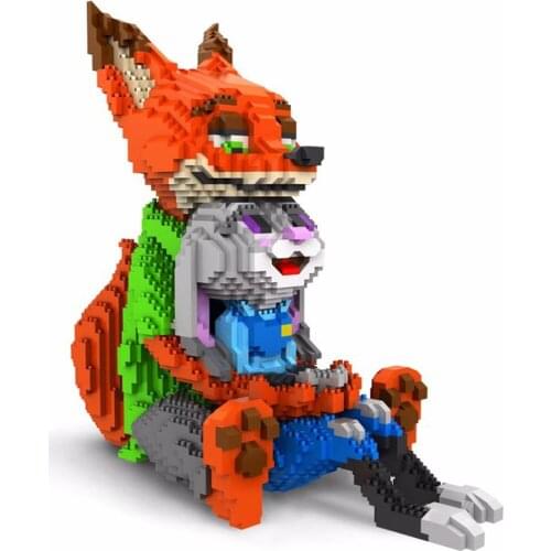 Hot lepining creators classic USA Cartoons Zootopias nick fox judy rabbit Lovers figures mini micro diamond blocks bricks toys
